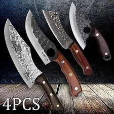Stainless Steel Sharp Multipurpose Kitchen Knives 4PCS for Camping Utility