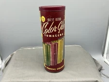 Vintage West Bend Aluminum Set of 4 - 14 oz Color Glo Tumblers w/ Orig Container