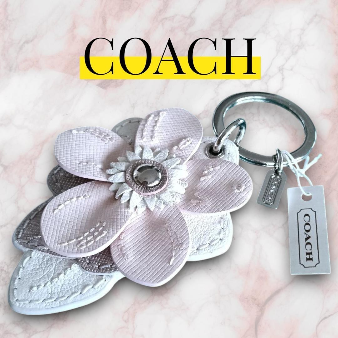 COACH Tea Rose Leather Bag Charm