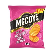 McCoy's Sizzling King Prawn Crisps 20 x 65g Priced Bold Smoky Vegetarian Snack