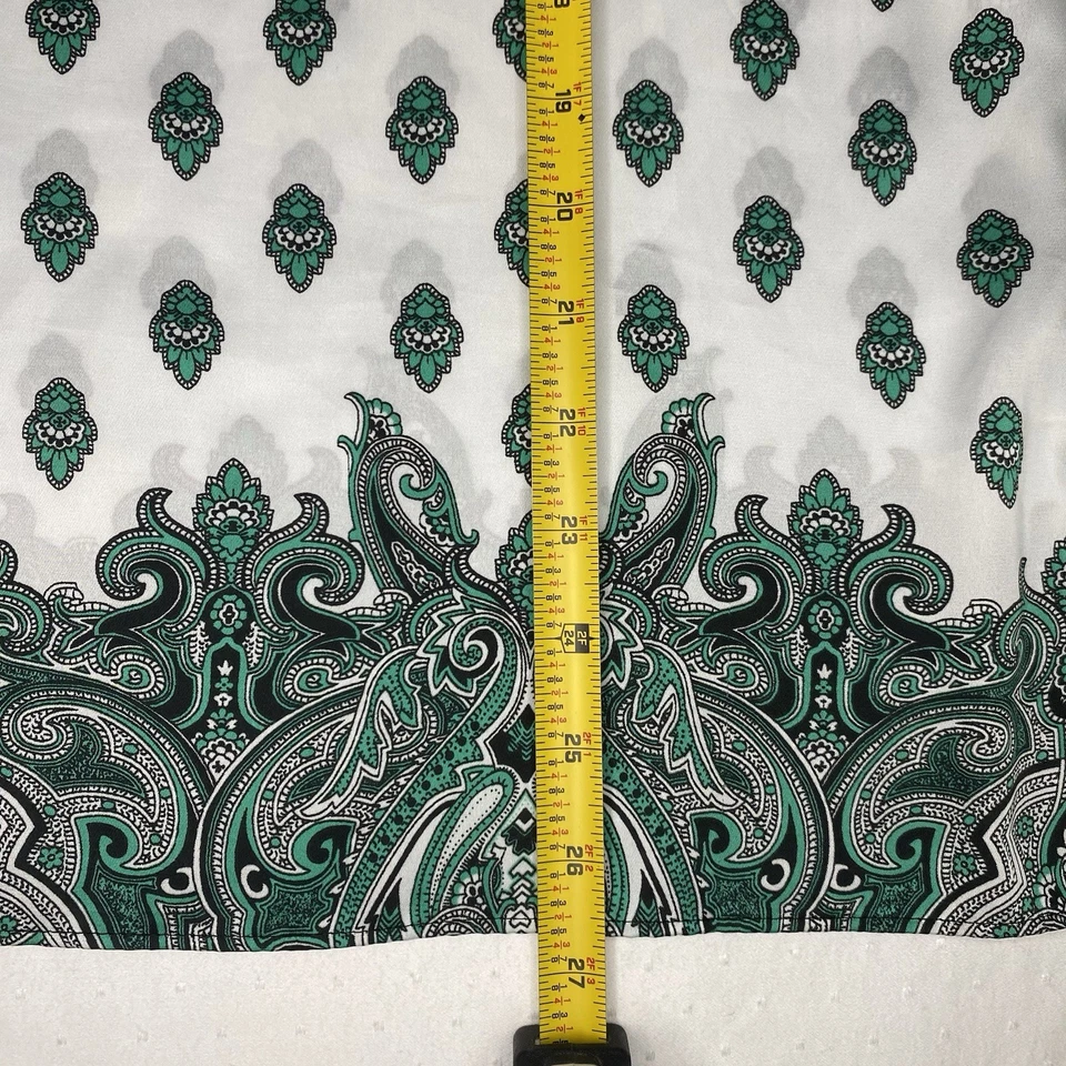 Top de mujer Dana Buchman pequeño ala de murciélago blanco verde y negro Foto 4 de 4