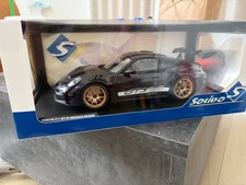 Solido Porsche 911 GT3 RS Weissach Package Black 1/18 Gold Wheels