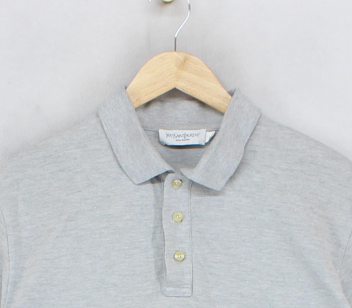 Polo uomo Yves Saint Laurent taglia L grigia manica corta cotone anni 90