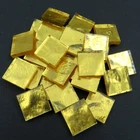 GOLD MIRROR Glass Mosaic Tile Pieces - 25 tiles - 20 mm x 4 mm