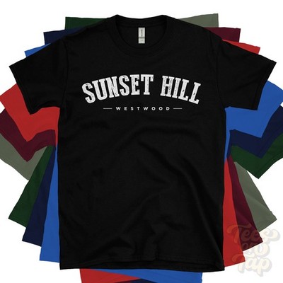 SUNSET HILL WESTWOOD T-SHIRT Johnson Kansas USA Retro Uni Heimatstadt Geschenk