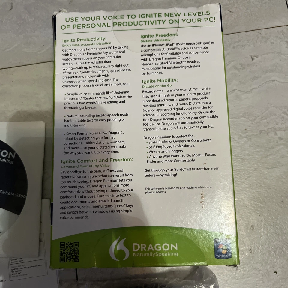 Dragon Naturally Speaking 12 Premium Edition w/Headset Microphone OPEN BOX/ NEW - Image 4 of 4