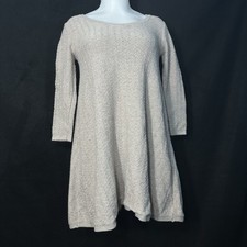 Women's M Tan Long Sleeve Crew Neck Knit Sweater Dress - American Eagle