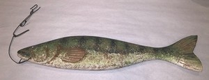 Carved Wood Perch Flat Fish By Randy Hoffman~Primitive Folk Art~Signed