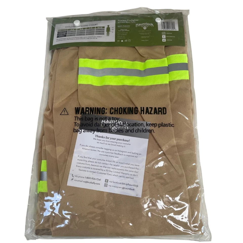 Camisa y Pantalones de Bombero Hauntlook Fearless Disfraz de Halloween 7-9 NIÑO Foto 4 de 4