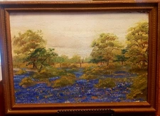 1930s BLUEBONNET OIL MRS WALTER JAHN HELEN HUNTERS TEACHER PLEASANTON TEXAS 9x13