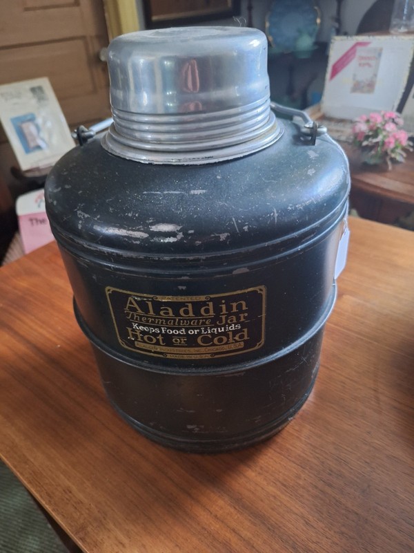 vintage  aladdin green thermos