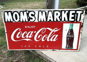 PLAQUE METAL SIGN COCA COLA DRINK VERTICAL DESIGN 48X21cm BOMBEE RELIEF
