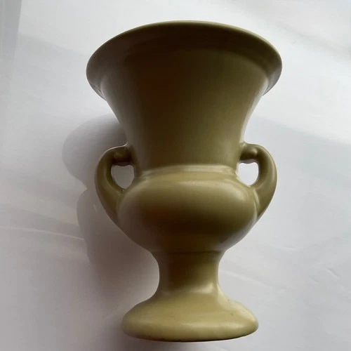 Vintage Royal Haeger Olive Green 9 1/4" Vase Urn 1997 Double Handles 744-20