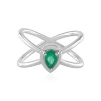 Cavill Damenring 925 Sterling Silber Mit 0,32Ct GrüNem Onyx Edelstein
