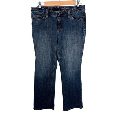 Loft Curvy Bootcut Jeans Womens 8P Blue Medium Wash Denim Petite Stretch Pants