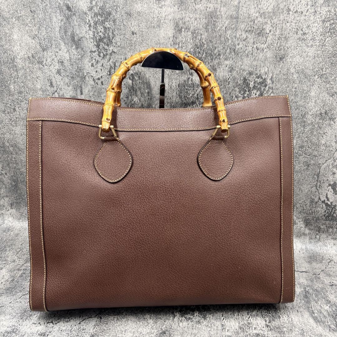 Gucci Diana Large Handbag Brown Leather with Bamboo Detail
