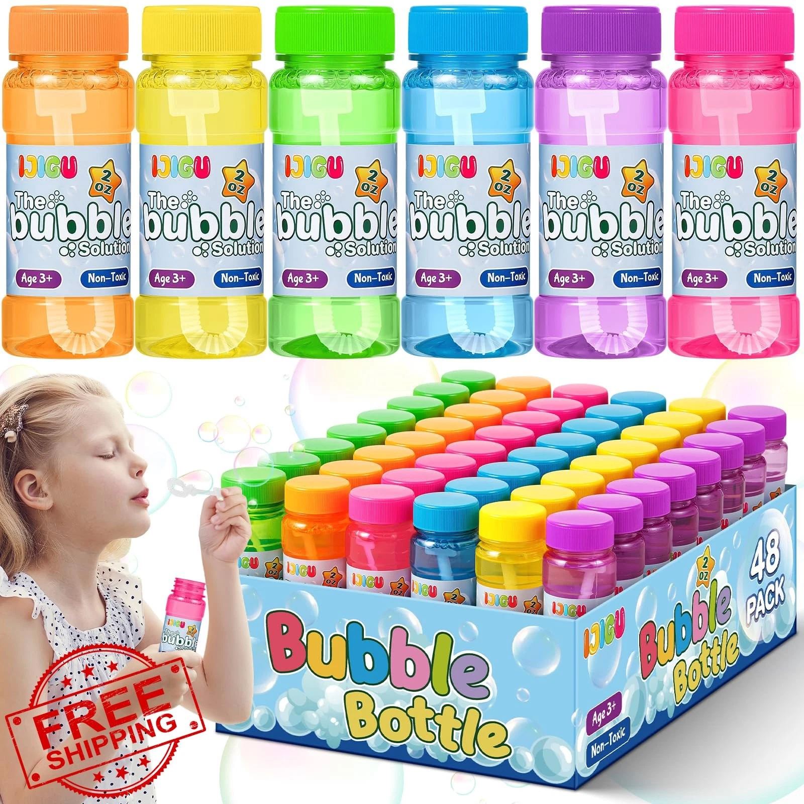 IJIGU 48pk 2oz Bubble Bottles