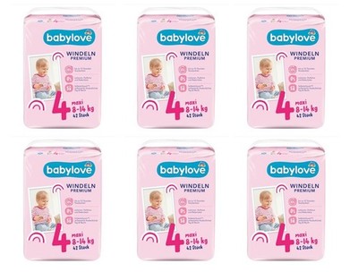 Babylove 252 Premium Windeln maxi (6x42 Stück) Größe 4 Megapack (0,119   Stück)