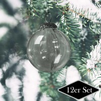 Christbaumschmuck Aus Glas, Transparent, Groß, Christbaum, 12Er Set