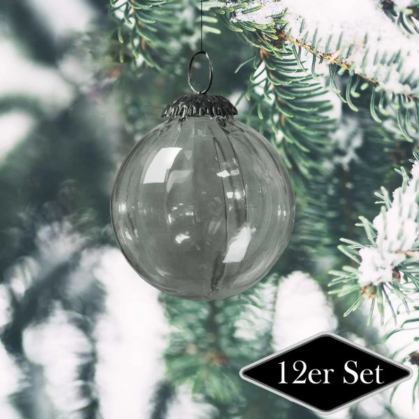 Christbaumschmuck Aus Glas, Transparent, Groß, Christbaum, 12Er Set-image