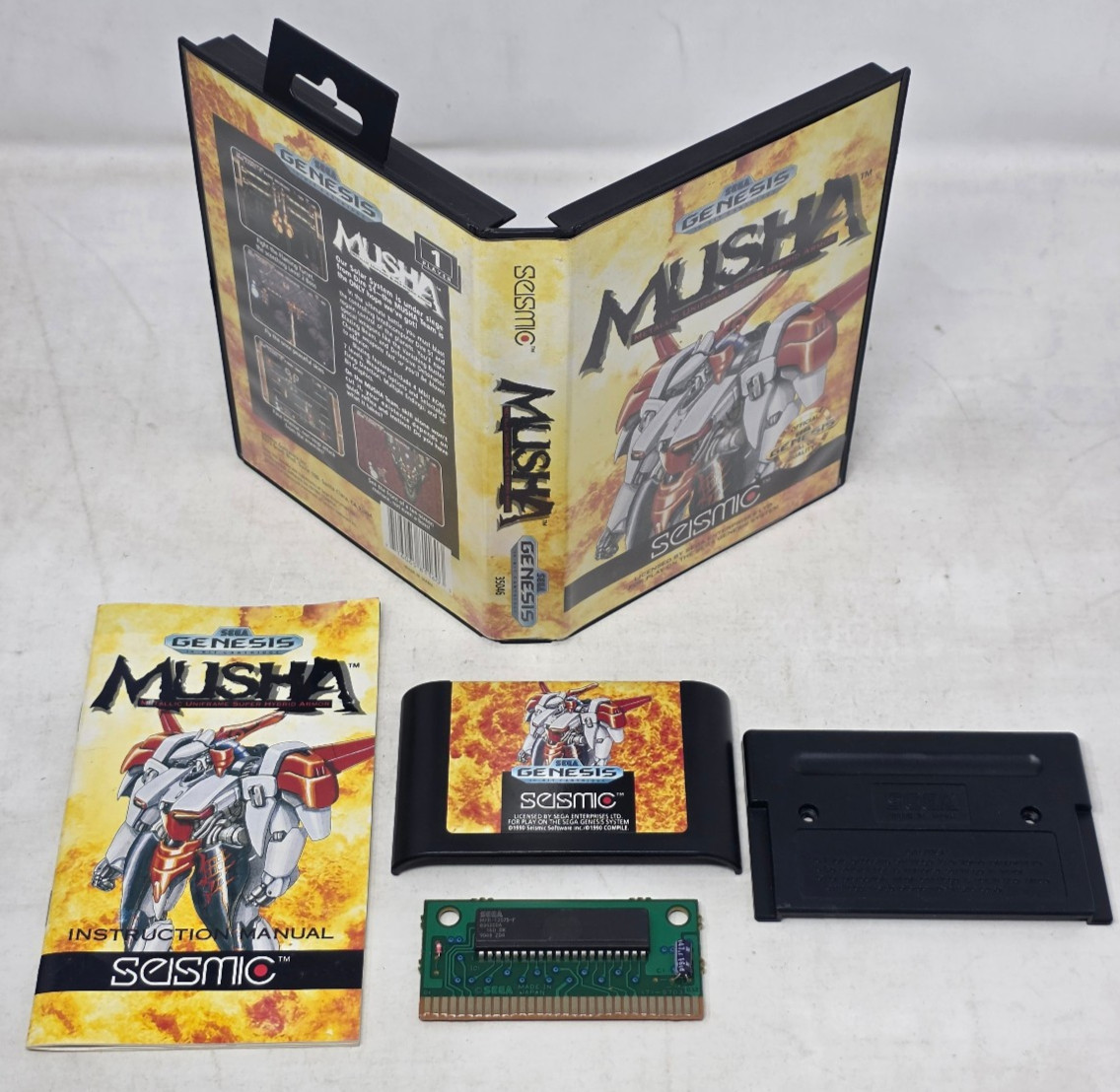 Sega Genesis MUSHA *w/Manual*Authentic*RARE*Tested*Free Shipping*