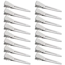 100 Pack 1.77 Inch Single Prong Pin Curl Duckbill Clips,Silver Setting Sectio...