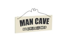 Hanging Man Cave Plaque No Girls Shed Room Wooden Sign Gift Idea Present  Boys
