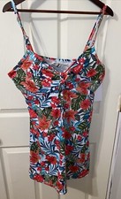 Swimsuits For All Womens One Piece Tropical Print Swim Dress Size 16 NWT