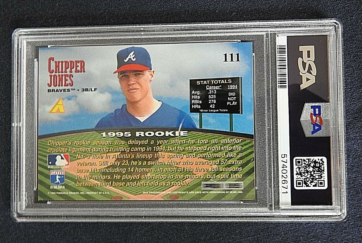 1995 Pinnacle Zenith Chipper Jones Rookie Card #111 PSA 7 NR