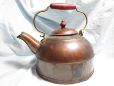 Vintage Revere Ware Copper Tea Pot - Wood handle top knot