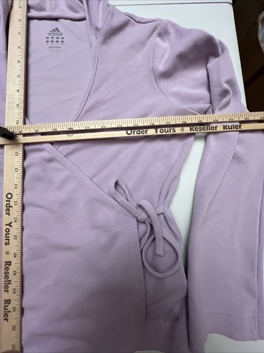 Adidas cardigan sweater women’s medium hooded waist tie purple long sleeve - Picture 5 of 13