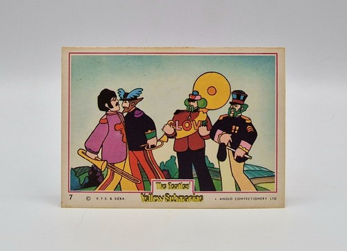 1968 THE BEATLES YELLOW SUBMARINE ANGLO CONFECTIONERY GUM CARD #7 07 VGC RARE P1 - Picture 1 of 2