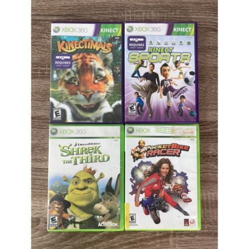Xbox 360 Game Lot: Kinectimals, Kinect Sports, Shrek, PocketBike Racer - Picture 2 of 10