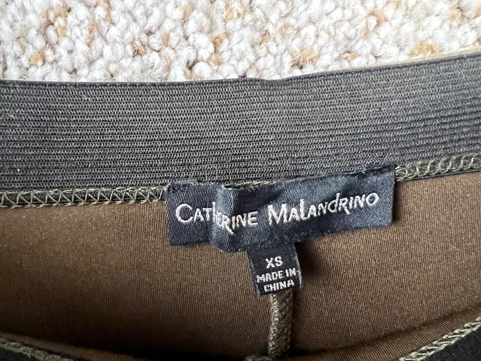 Catherine Malandrino Dress Skinny Leg Pants Women's XS Green Faux Suede Legging - Image 2 of 4