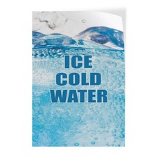 Door Decals Vertical Vinyl Stickers Multiple Sizes Ice Cold Water Food and Drink