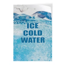 Door Decals Vertical Vinyl Stickers Multiple Sizes Ice Cold Water Food and Drink