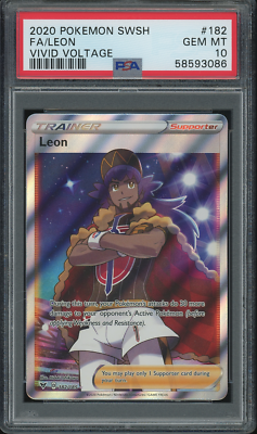 2020 Pokemon Sword Shield Vivid Voltage FA Full Art Leon #182 eBay