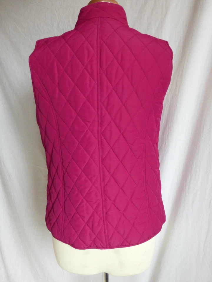 Womens Quilted Casual Style Vest Pockets Full Zip Breckenridge Size Small Berry - Image 3 of 4
