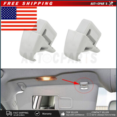 2x Sun Visor Holder Clip Grey For Mitsubishi Lancer Outlander Sport ASX MR654343