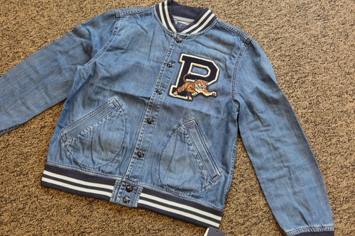 New Polo Ralph Lauren Boy's Polo 67 Tigers Denim Baseball Jacket - Large (14-16) - Picture 3 of 5