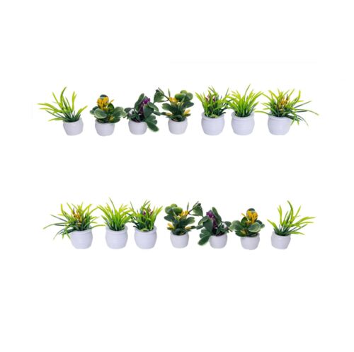 Dollhouse Miniature Plants Mini Potted Plant Bonsai Flower Model Tiny Fake Green