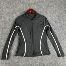 Adidas Track Jacket Womens Small Black Stretch Long Sleeve Full Zip Pocket Clima