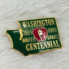 1989 Washington Centennial Winter Games Souvenir Enamel Lapel Pin
