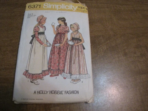 SIMPLICITY A HOLLY HOBBIE FASHION GIRL DRESS PATTERN # 6371 SIZE 8 UNCUT