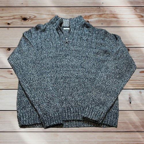 JOHN HENRY Mens Sweater Size XL Colorful knit 1/4 Zip Career Preppy Office VTG