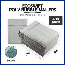 400 #0000 4x7 "EcoSwift" Brand Poly Bubble Mailers Small Padded Envelope 4" x 7"