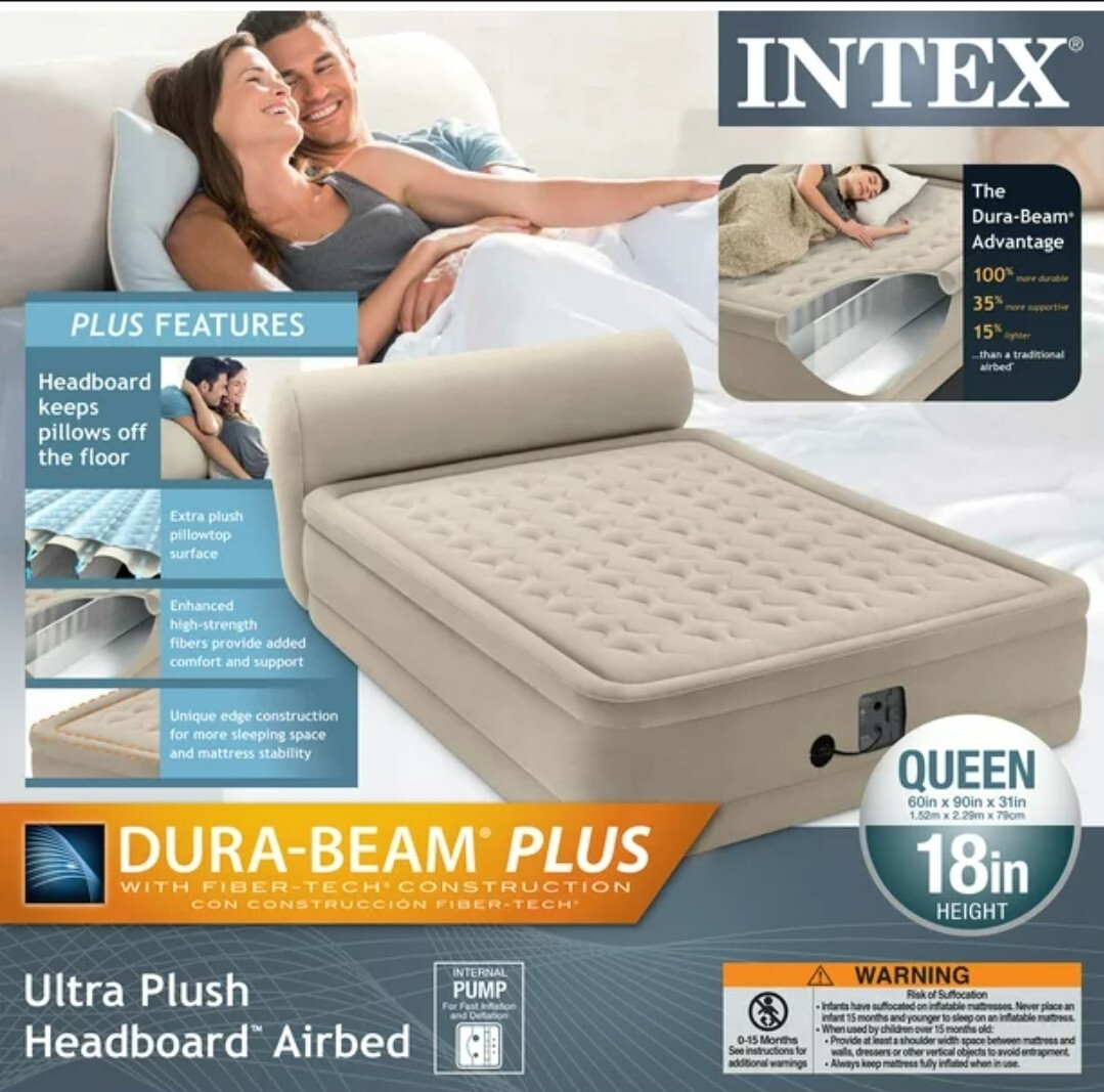 Headboard Intex Dura Beam Deluxe Queen 18 Inch Intex Dura-Beam