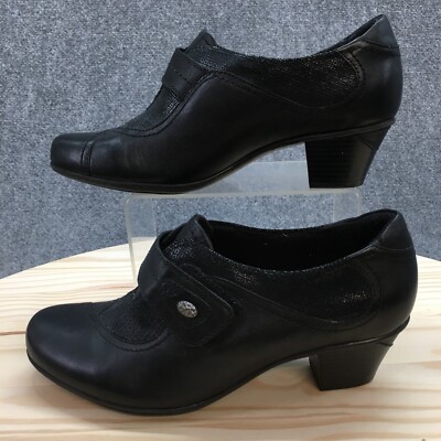 Earth Shoes Boots 10 B Ankle Bootie Black Leather Slip On Casual