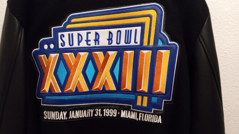 Denver Broncos 1999 Superbowl Win In Miami  Mens large Wool & leather Jacket - Image 4 of 4