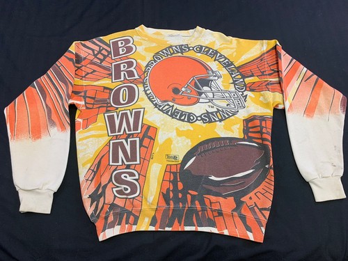 Felpa girocollo Cleveland Browns vintage 1994 AOP anni 90 NFL